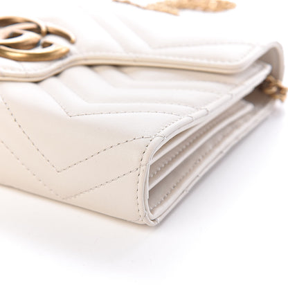 Gucci Calfskin Matelasse GG Marmont Chain Wallet Mystic White 11 of 12