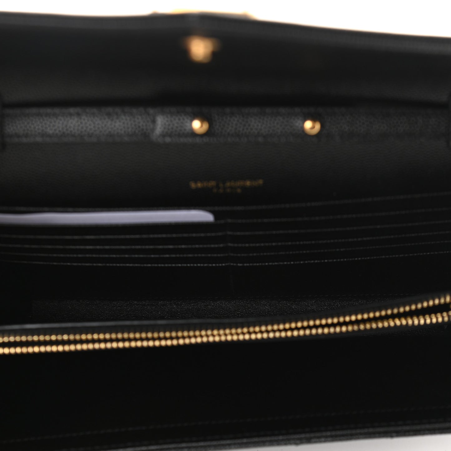 Grain De Poudre Matelasse Chevron Monogram Chain Wallet Black