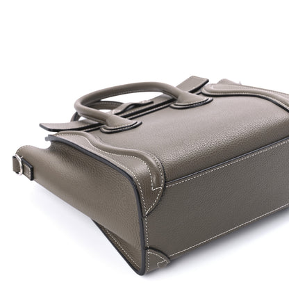 Celine Drummed Calfskin Nano Luggage Souris 11 of 12