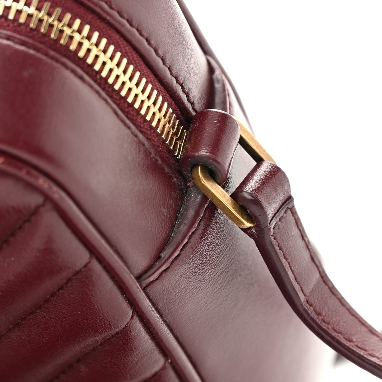 Calfskin Matelasse Monogram Lou Camera Bag Dark Legion Red