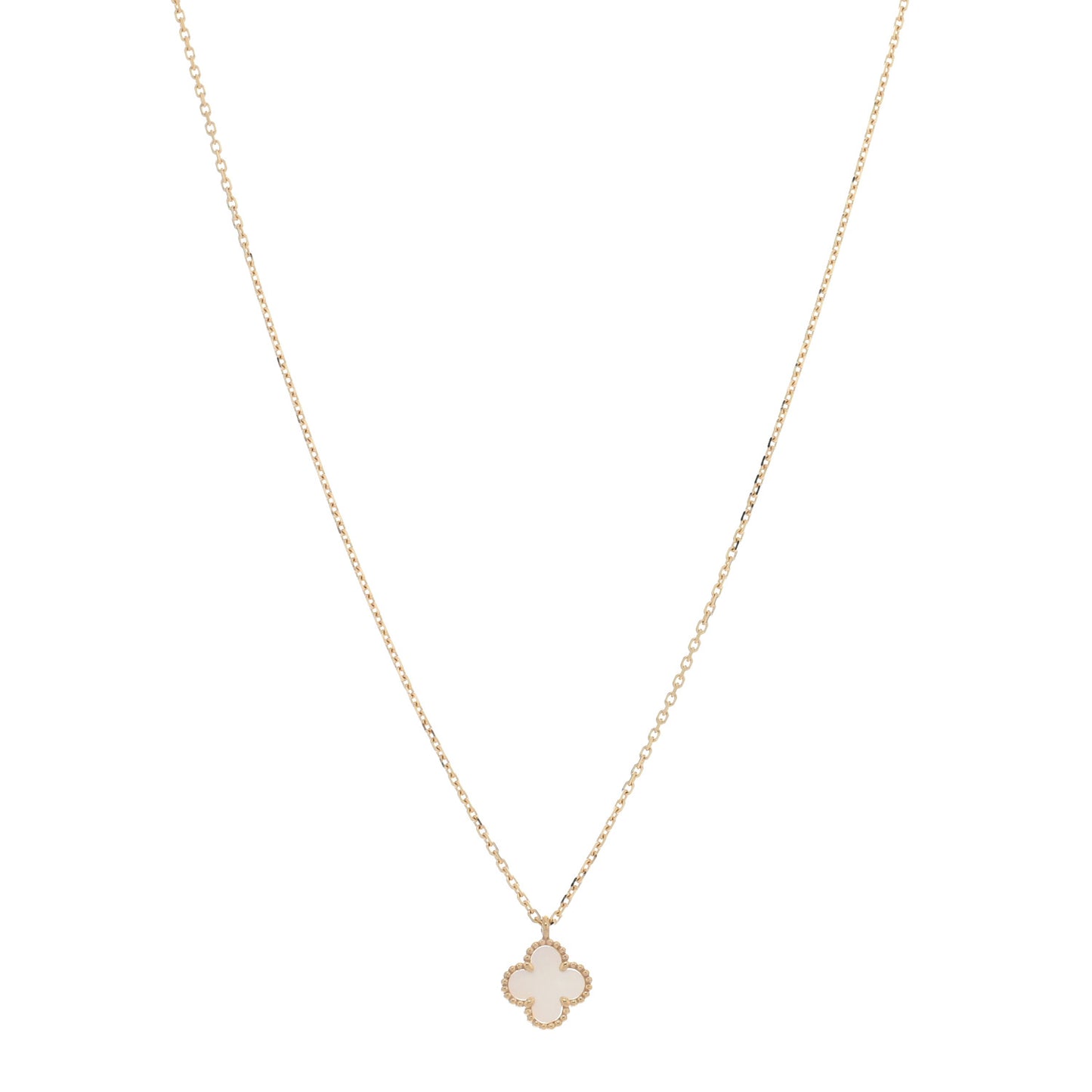 18K Yellow Gold Mother of Pearl Sweet Alhambra Pendant Necklace