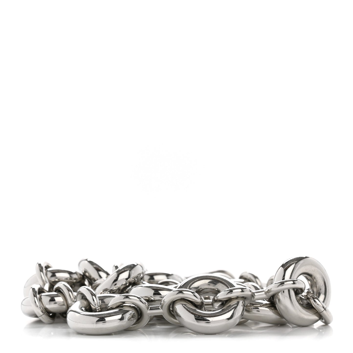 Aluminum Stainless Steel Chunky Donut Chain Shoulder Strap Silver
