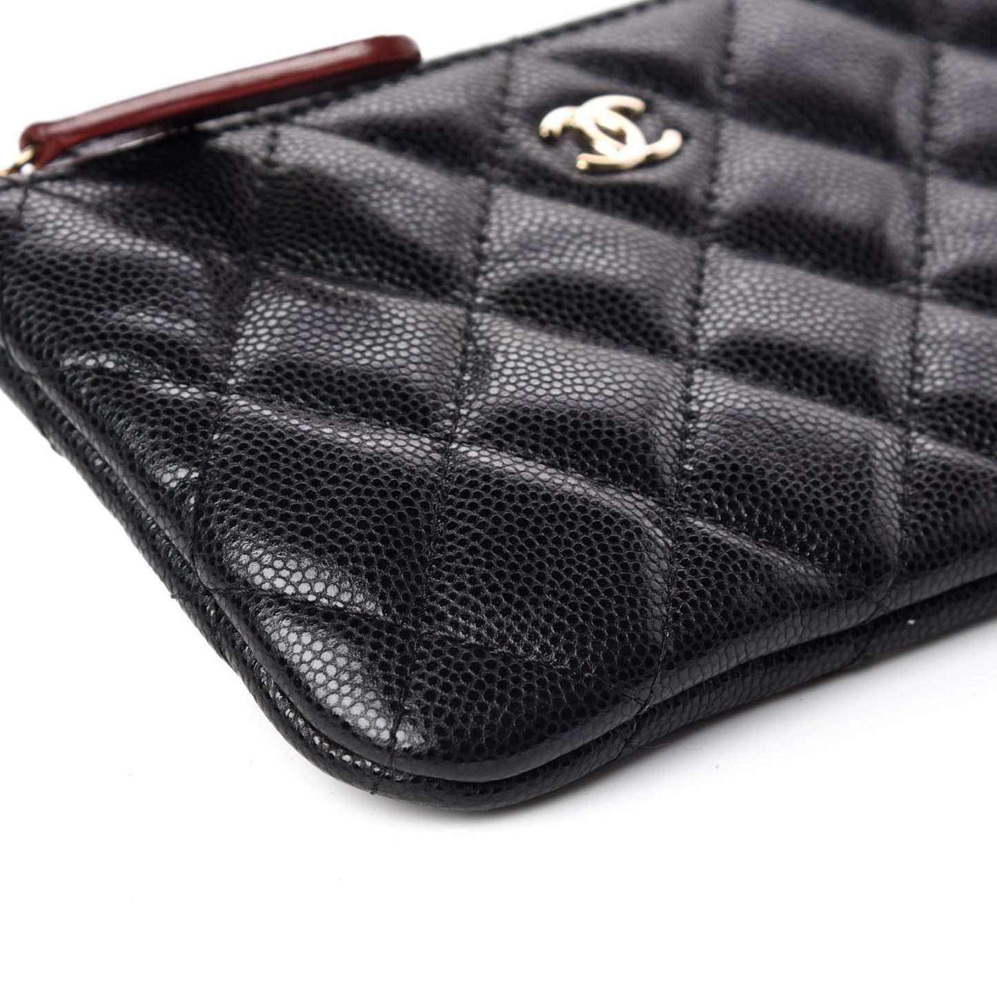 Caviar Quilted Small Cosmetic Case Black