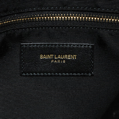 Saint Laurent Textured Grain de Poudre Leather North/South Medium Museum Tote Navy Blue 6 of 8