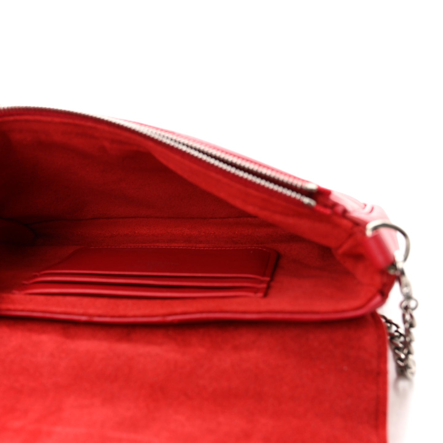 Calfskin New Wave Chain Pochette Scarlet