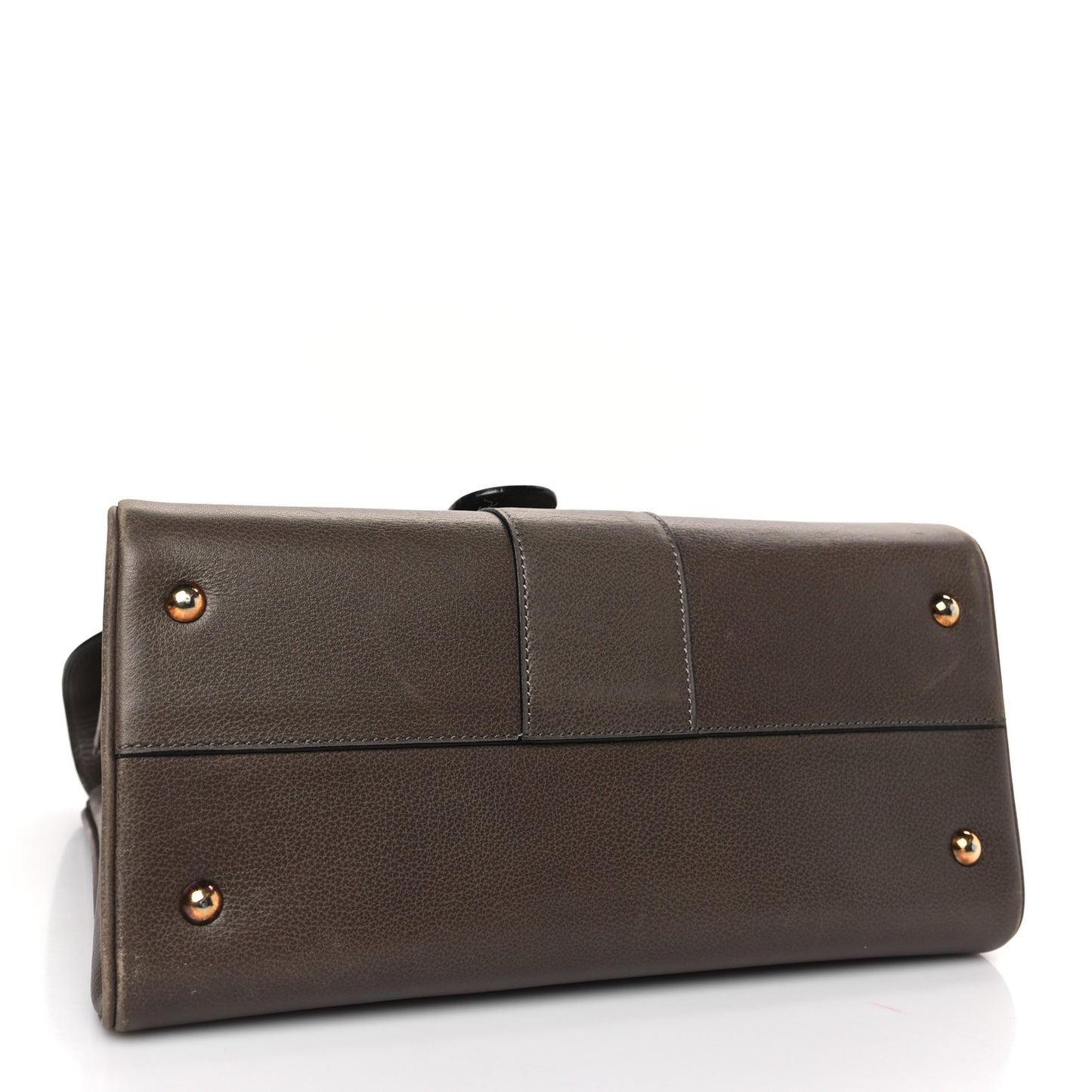 Grained Calfskin MM Brillant Satchel Smoked Brown