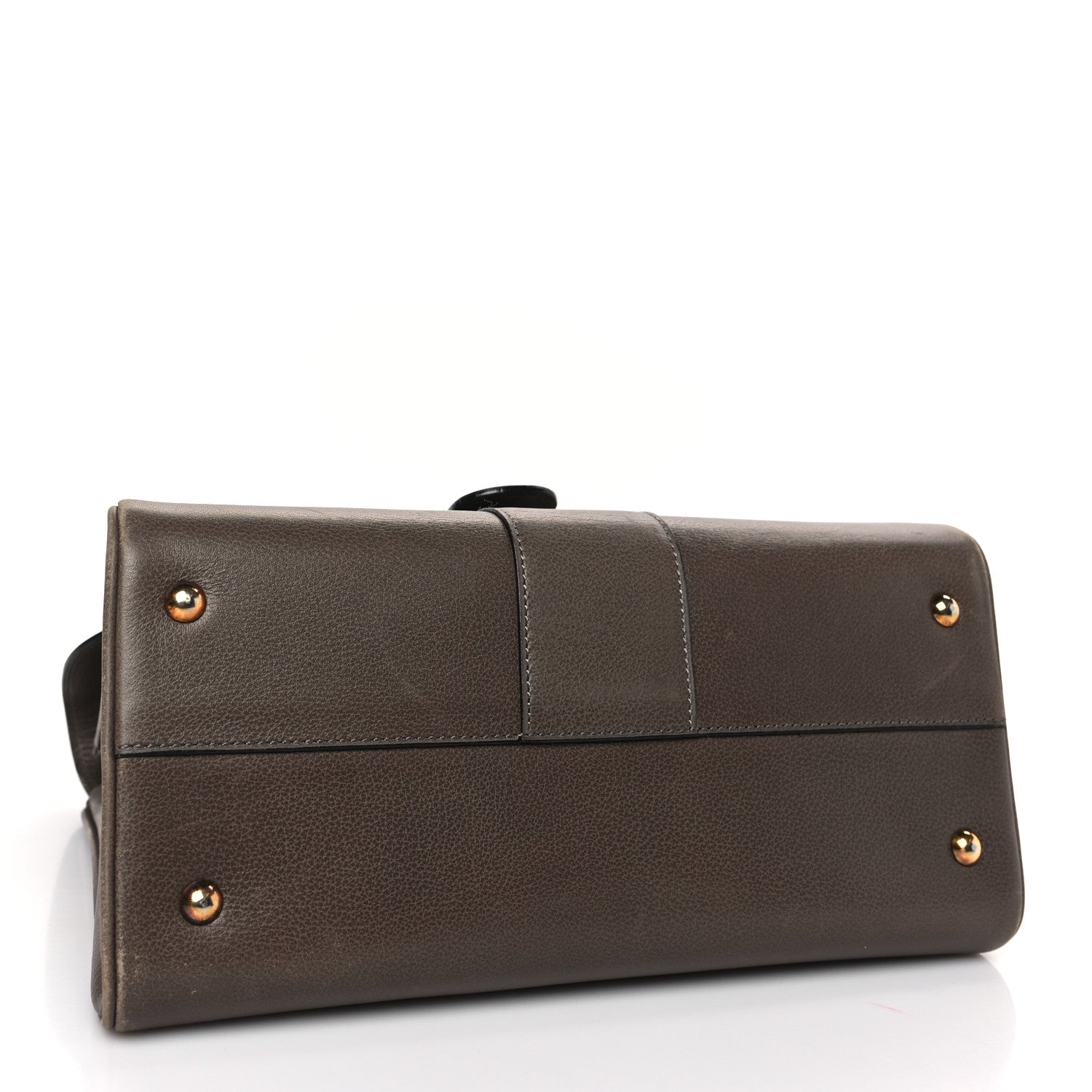 Delvaux Grained Calfskin MM Brillant Satchel Smoked Brown 6 of 11