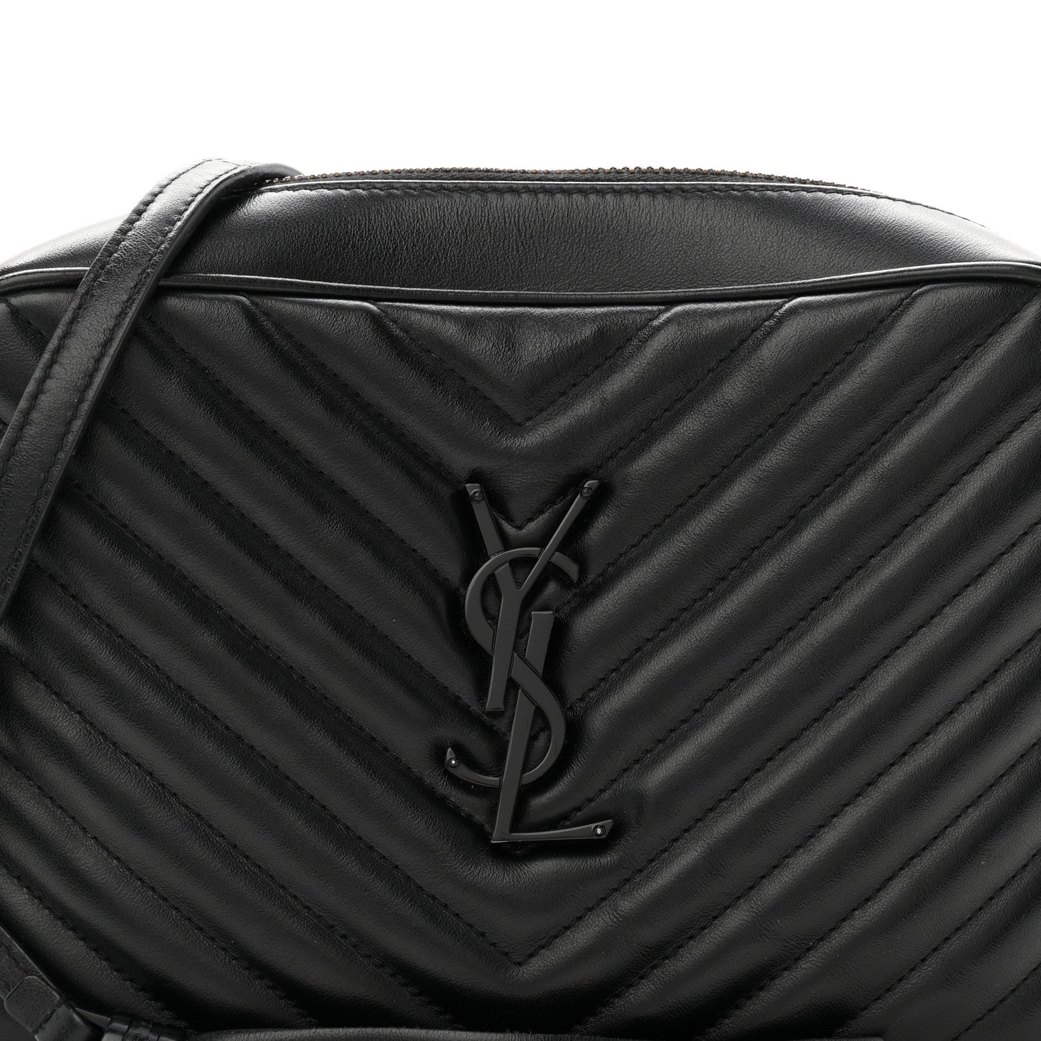 Saint Laurent Calfskin Matelasse Monogram Monochrome Lou Camera Bag Black 8 of 10