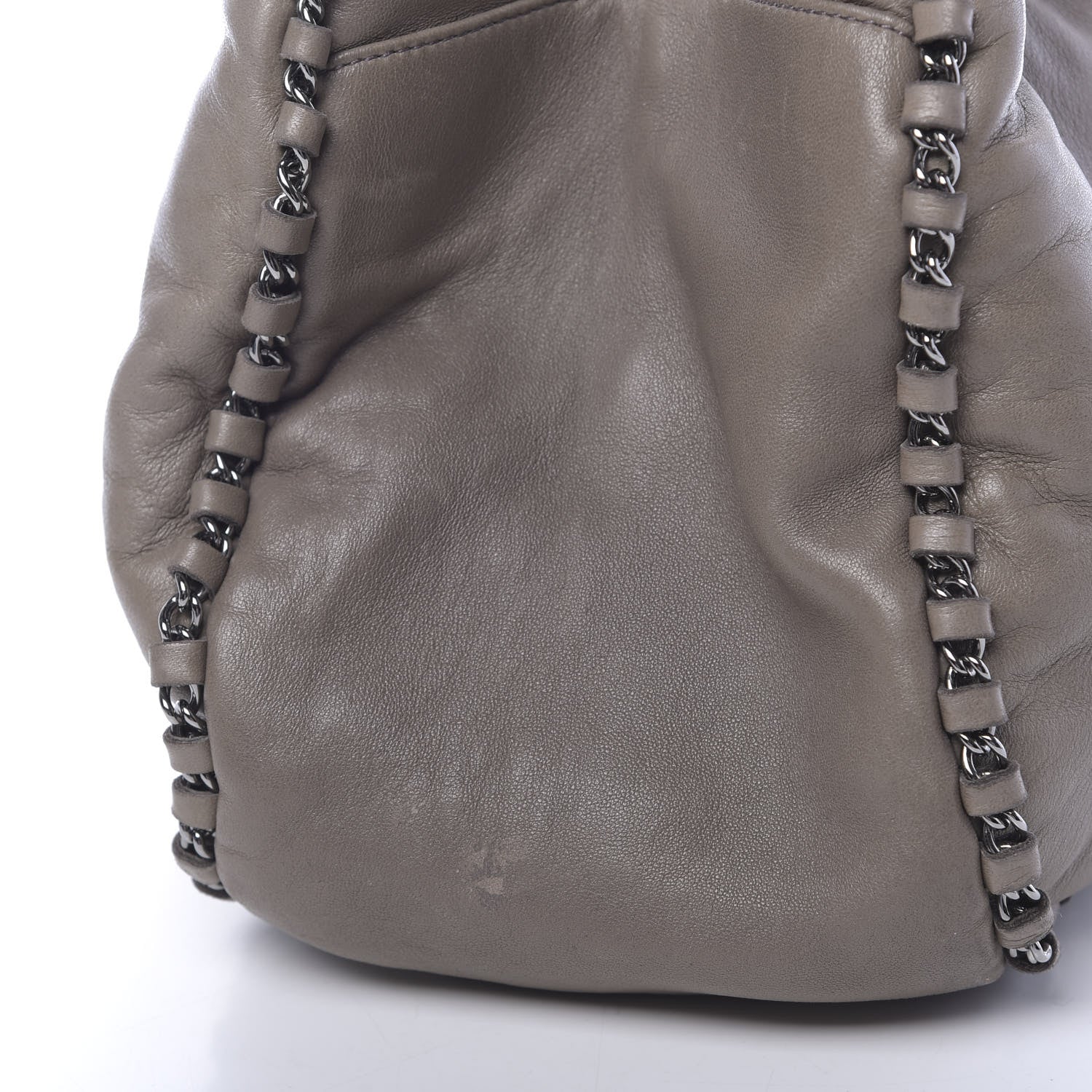 Chanel Lambskin Chain Hobo Grey 12 of 17