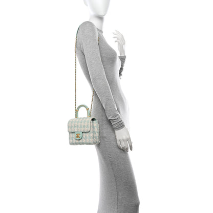 Chanel Tweed Handle Crush Top Handle Flap Bag Light Blue Ecru 2 of 12