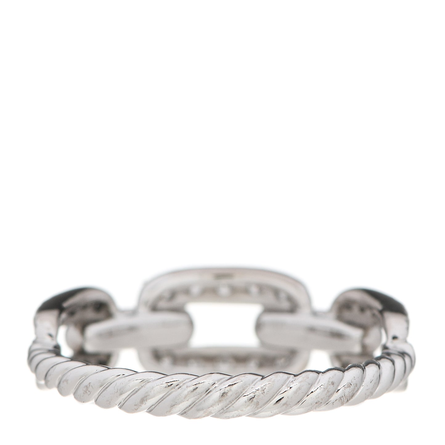 18K White Gold Diamond 7mm Stax Chain Link Ring 57 8