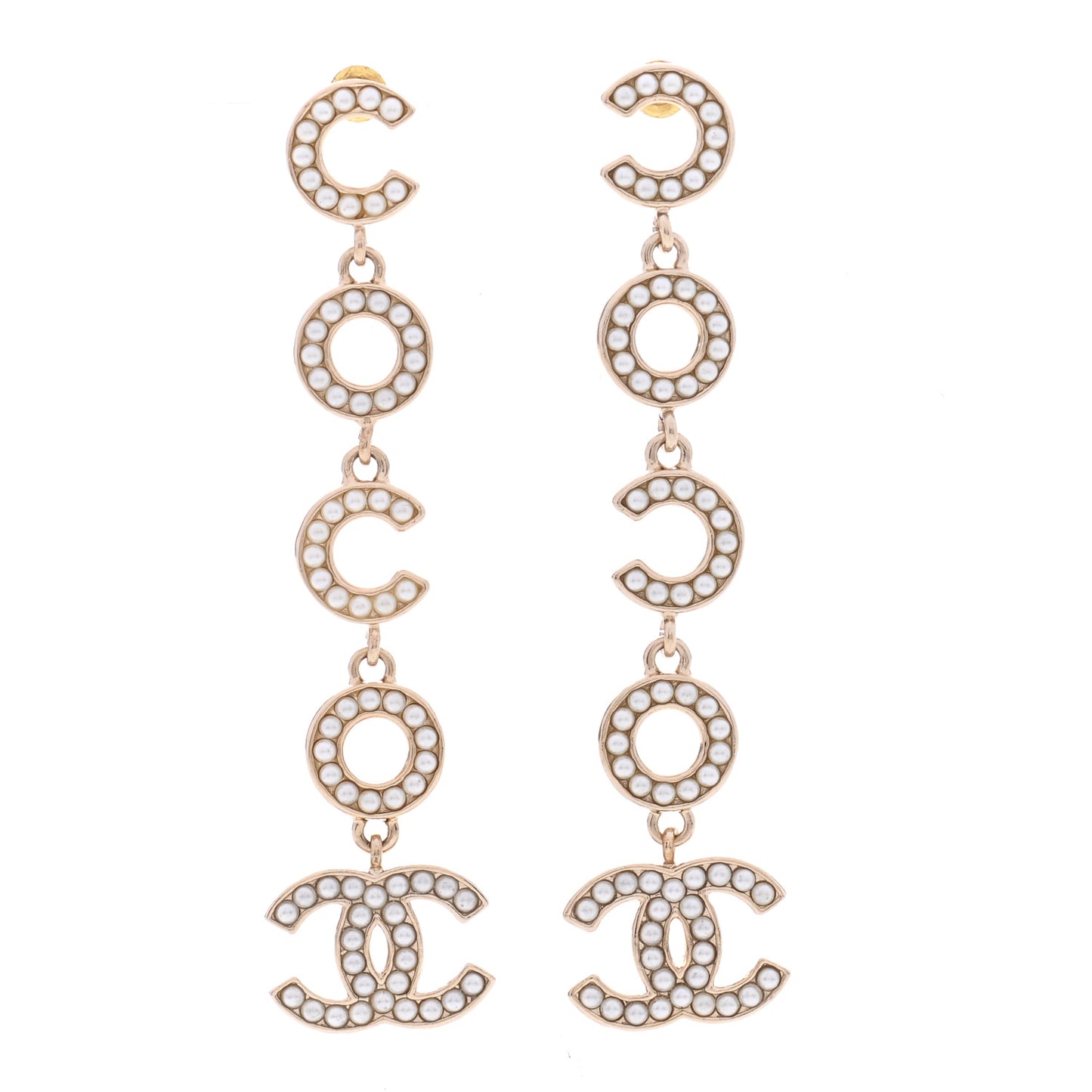 Pearl Coco Drop Earrings Gold