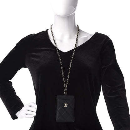Chanel Caviar Quilted Card Holder On Chain Black 2 of 7