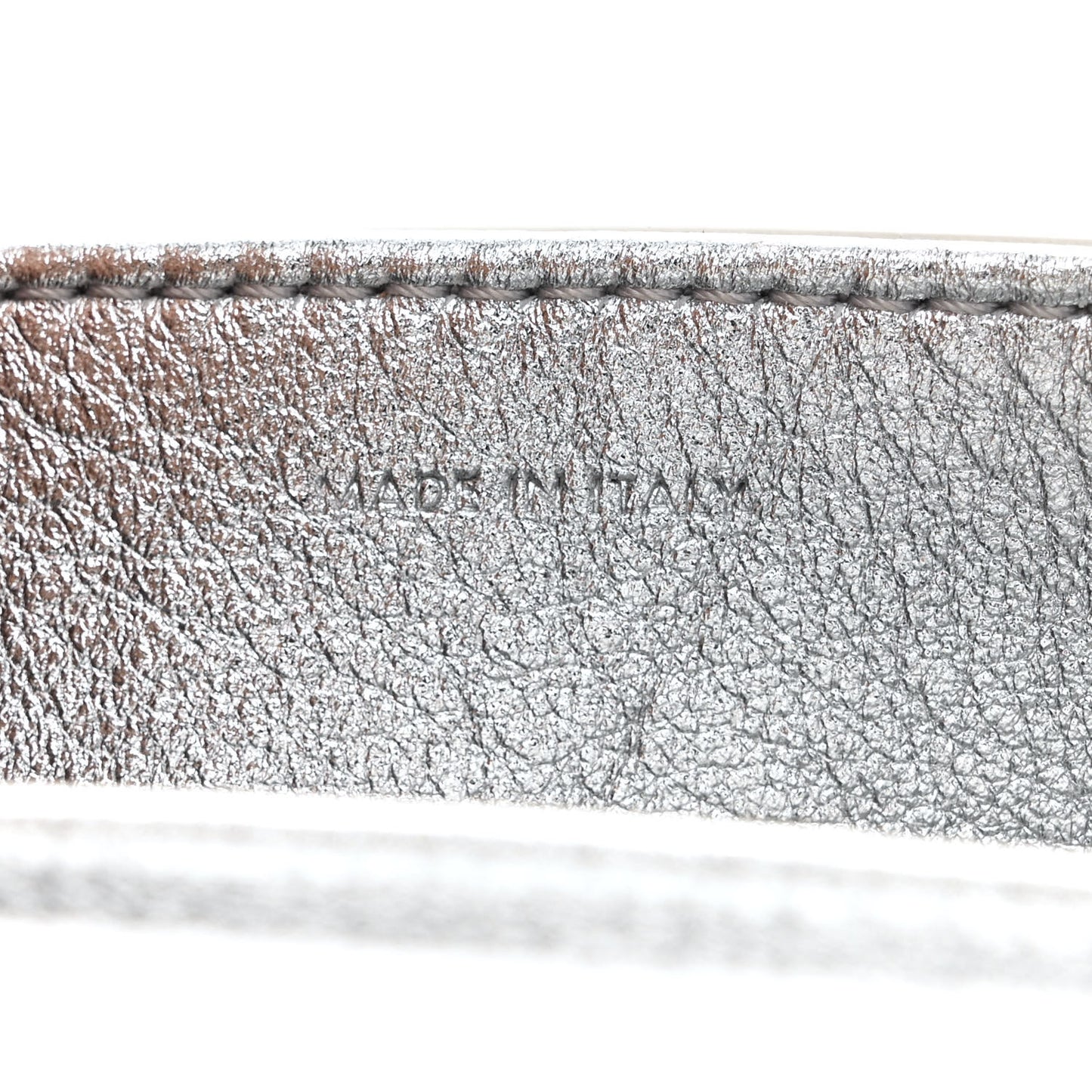Laminated Calfskin Triomphe Embossed Claude Chain Shoulder Bag Silver