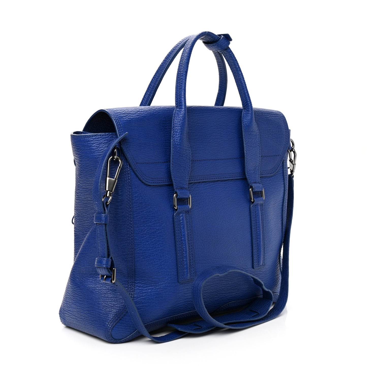 Textured Calfskin Large Pashli Satchel Cobalt
