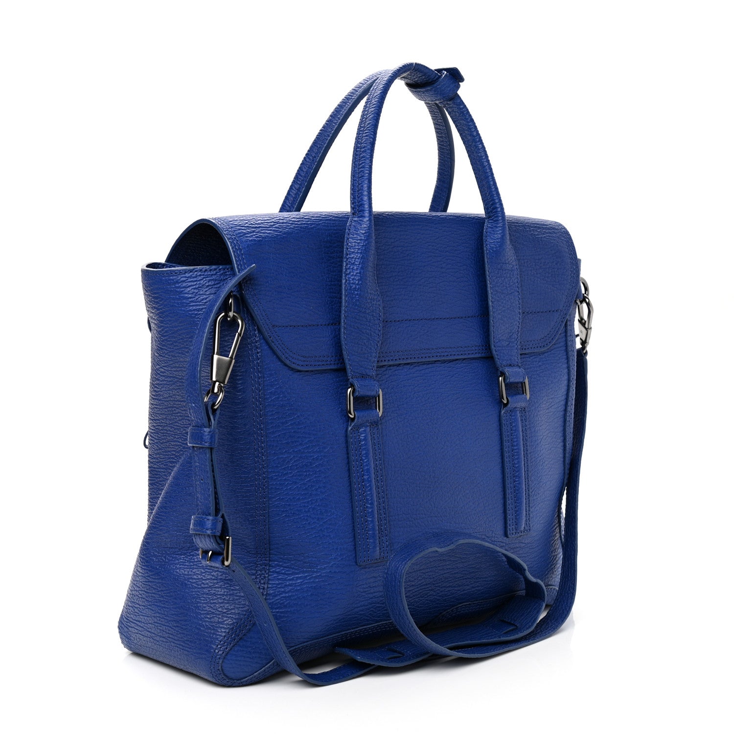 3.1 Phillip Lim Textured Calfskin Large Pashli Satchel Cobalt 3 of 10
