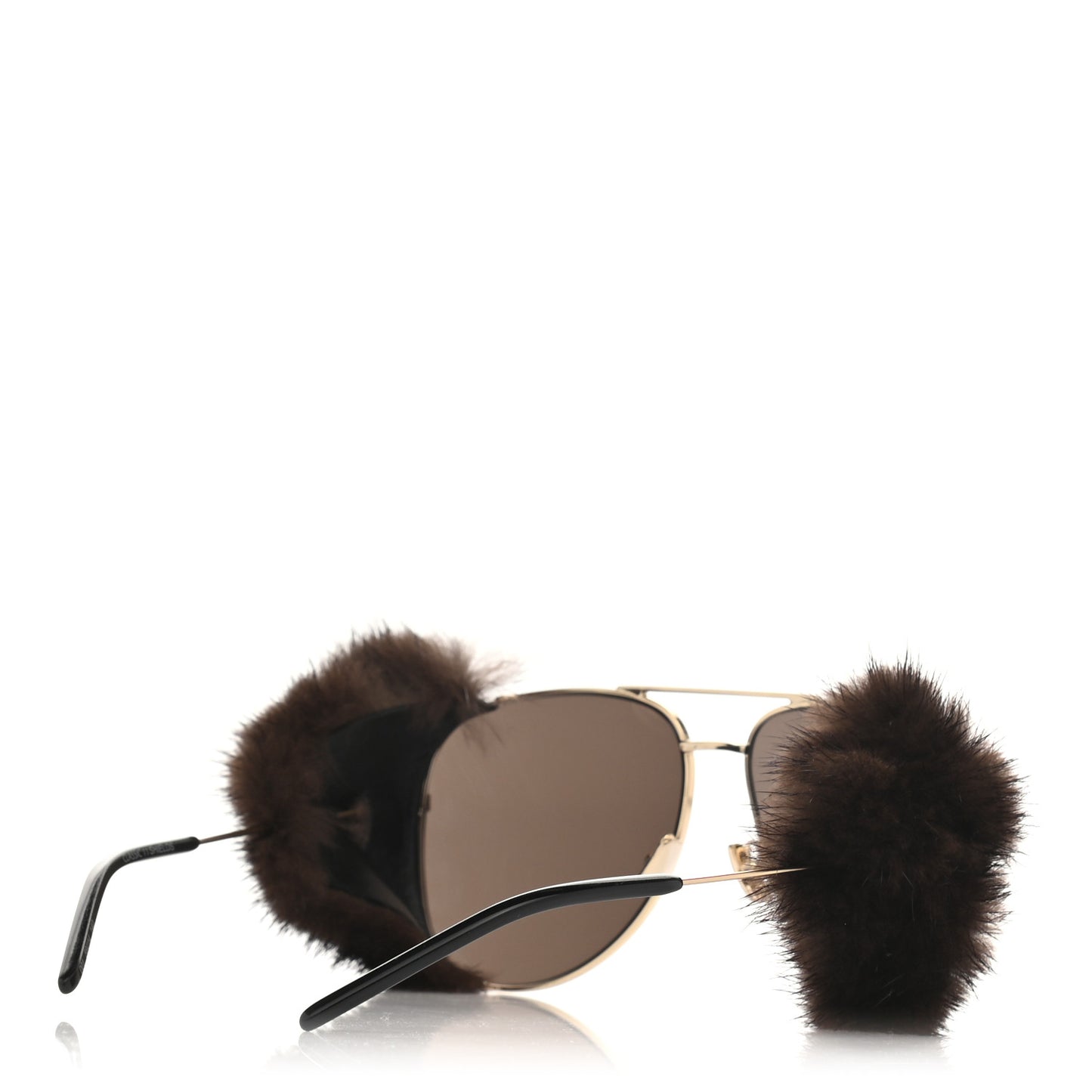 Mink Fur Classic 11 Shields Sunglasses Gold