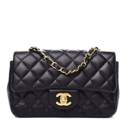 Chanel Lambskin Quilted Mini Rectangular Flap Black 1 of 10