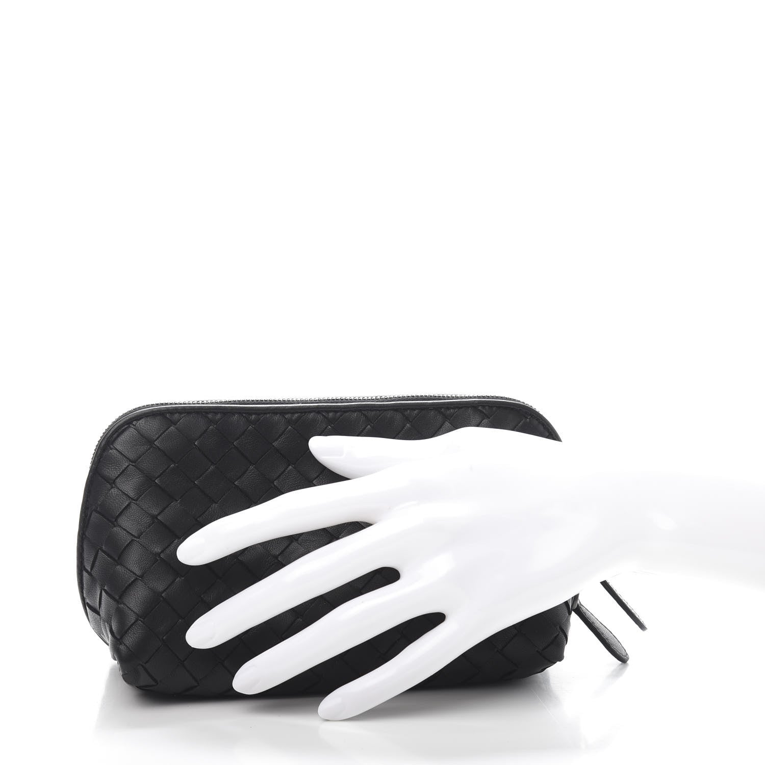 Bottega Veneta Nappa Intrecciato Cosmetic Case Black 2 of 10