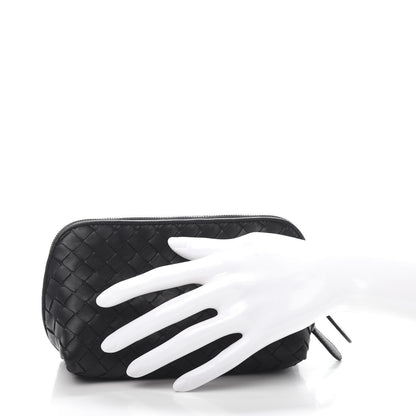 Bottega Veneta Nappa Intrecciato Cosmetic Case Black 2 of 10
