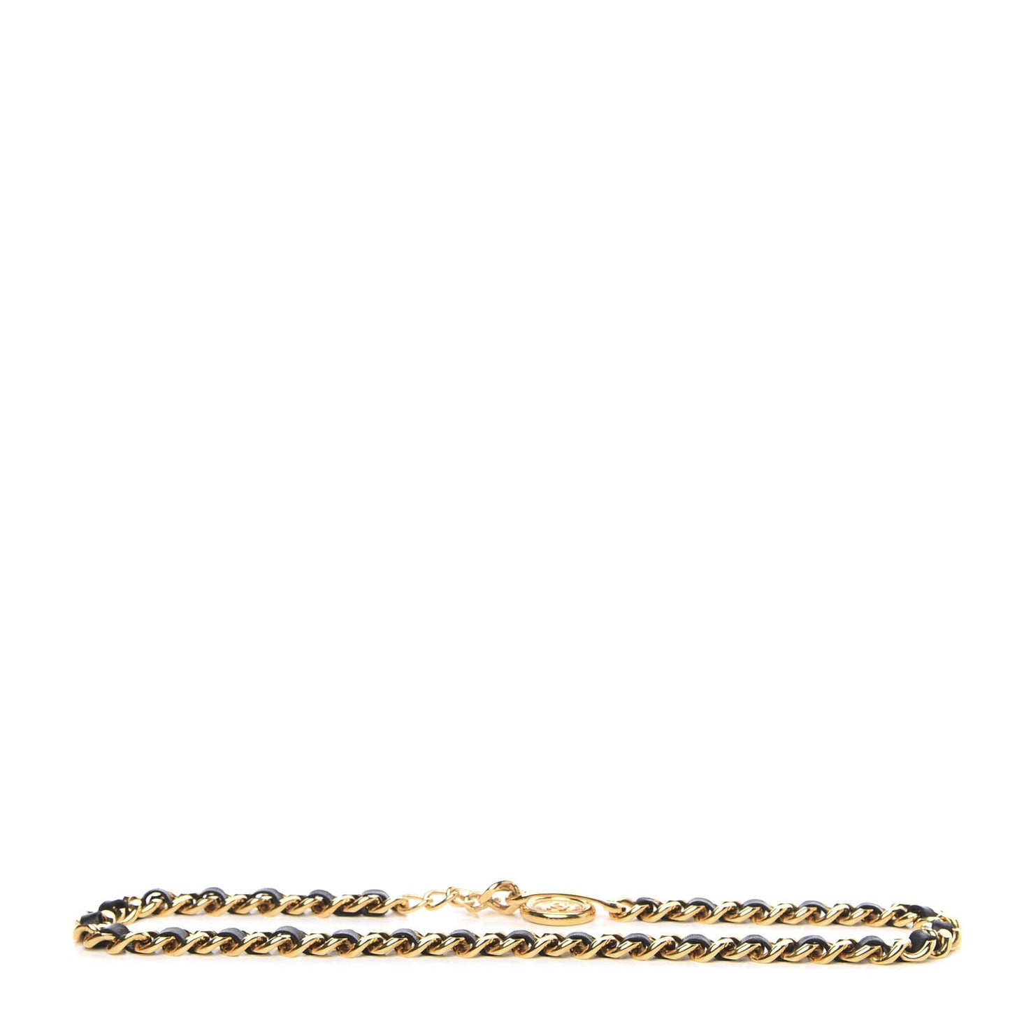 Lambskin Chain 31 Rue Cambon Medallion Belt Gold Black