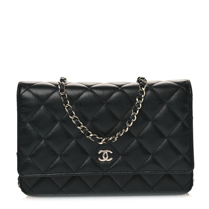 Chanel Lambskin Quilted Wallet On Chain WOC Black 1 of 12