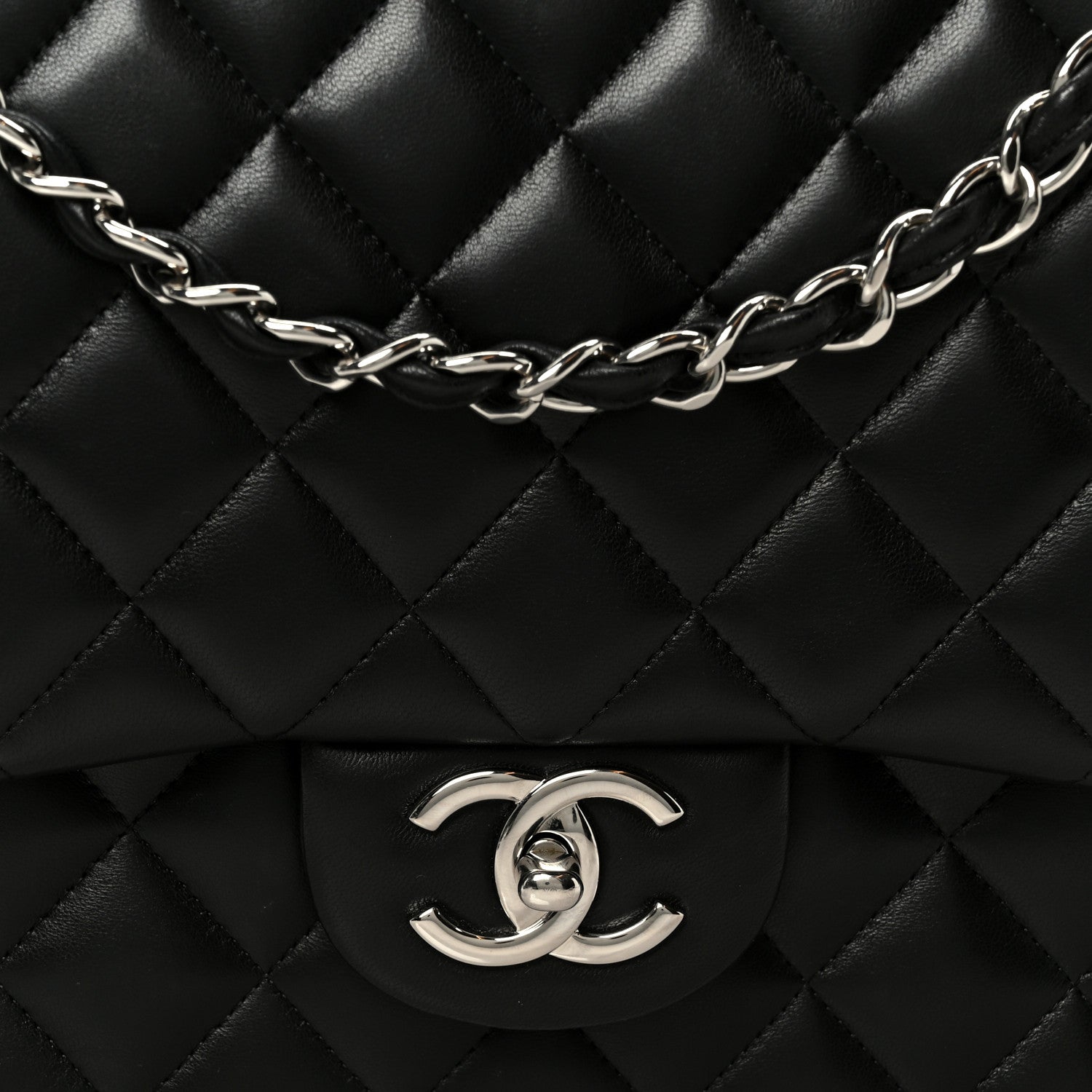 Chanel Lambskin Quilted Maxi Double Flap Black 9 of 11