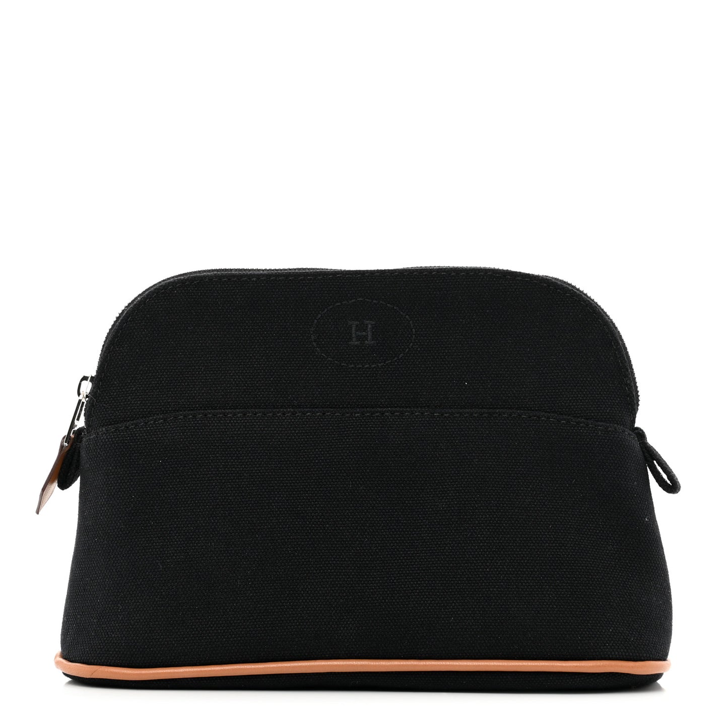 Cotton Canvas Mini Bolide Travel Cosmetic Pouch Black