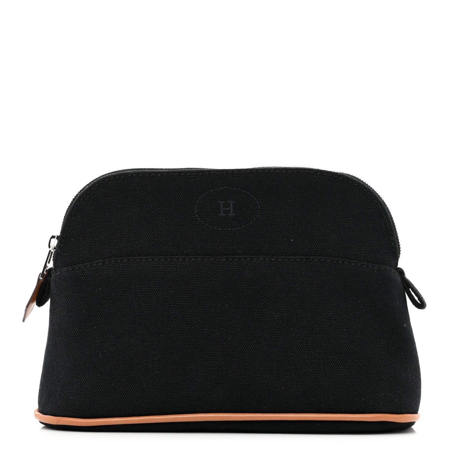 Hermes Cotton Canvas Mini Bolide Travel Cosmetic Pouch Black 1 of 6