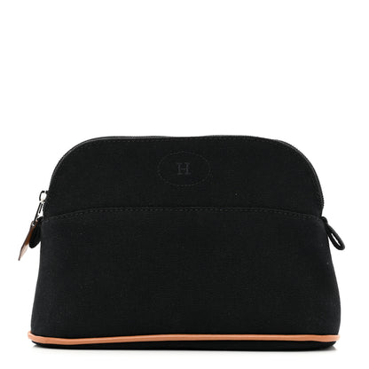 Hermes Cotton Canvas Mini Bolide Travel Cosmetic Pouch Black 1 of 6