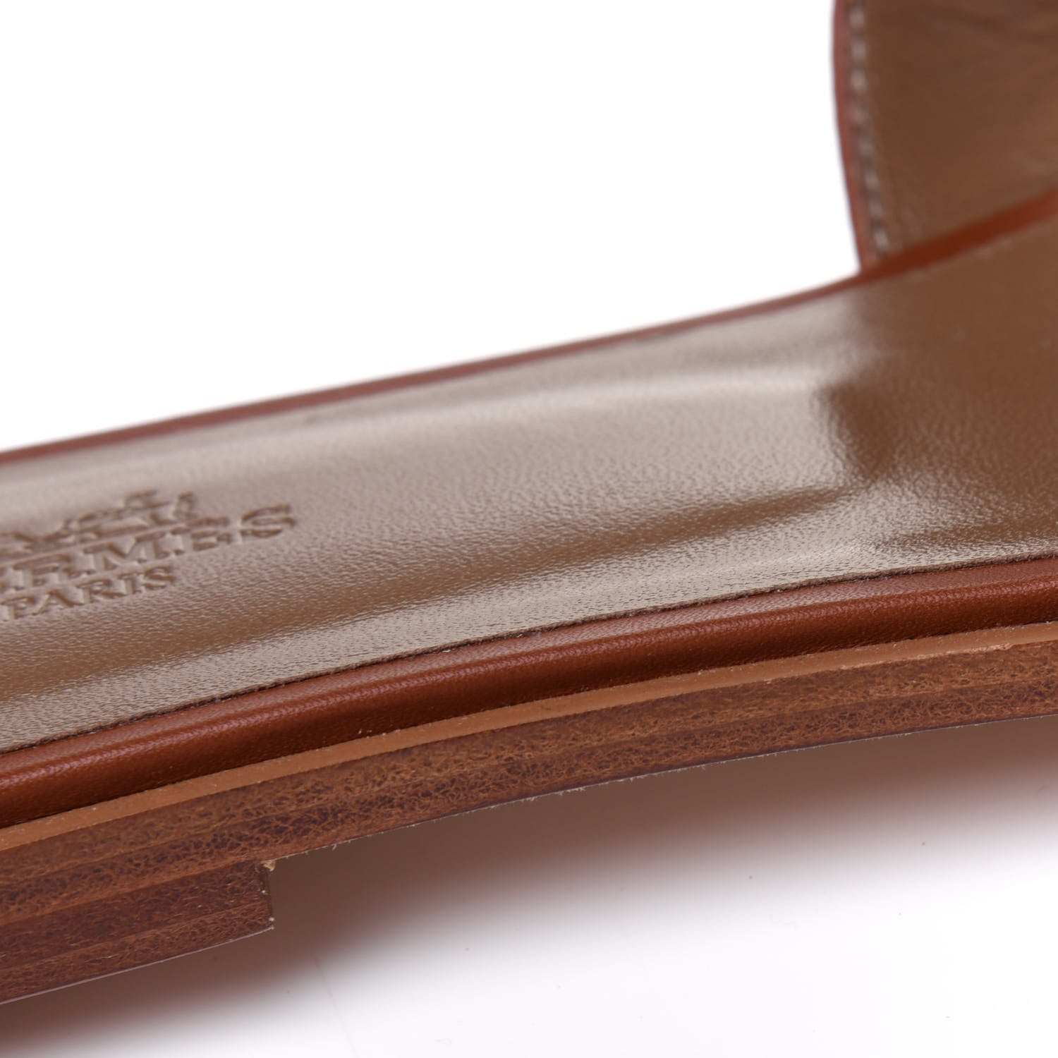 Hermes Box Calfskin Oran Sandals 40 Gold 9 of 10
