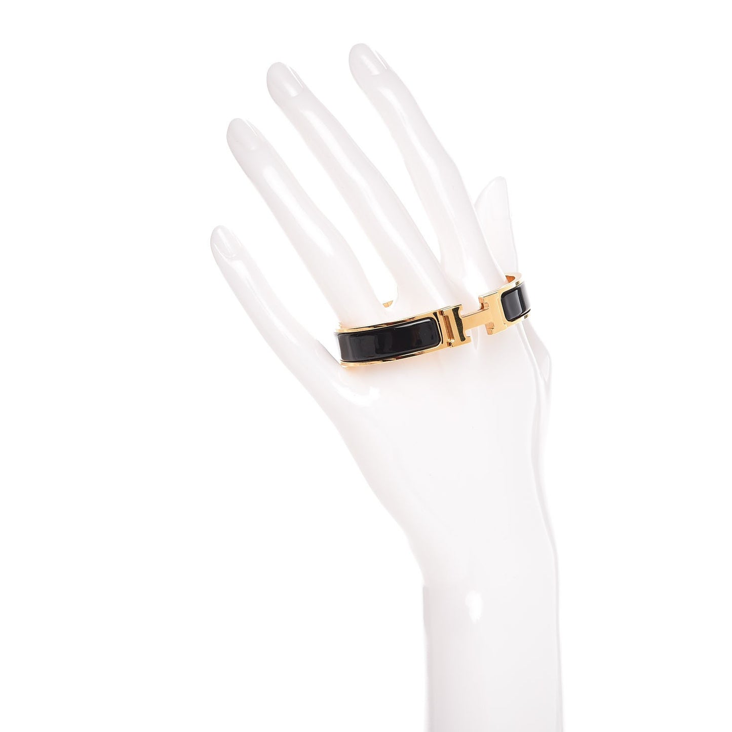 Enamel Narrow Clic Clac H Bracelet PM Black