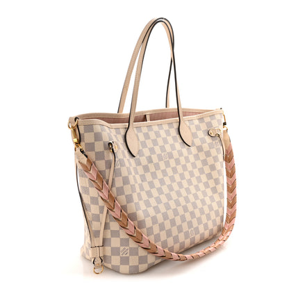 Louis Vuitton Damier Azur Braided Neverfull MM Pink 4 of 10