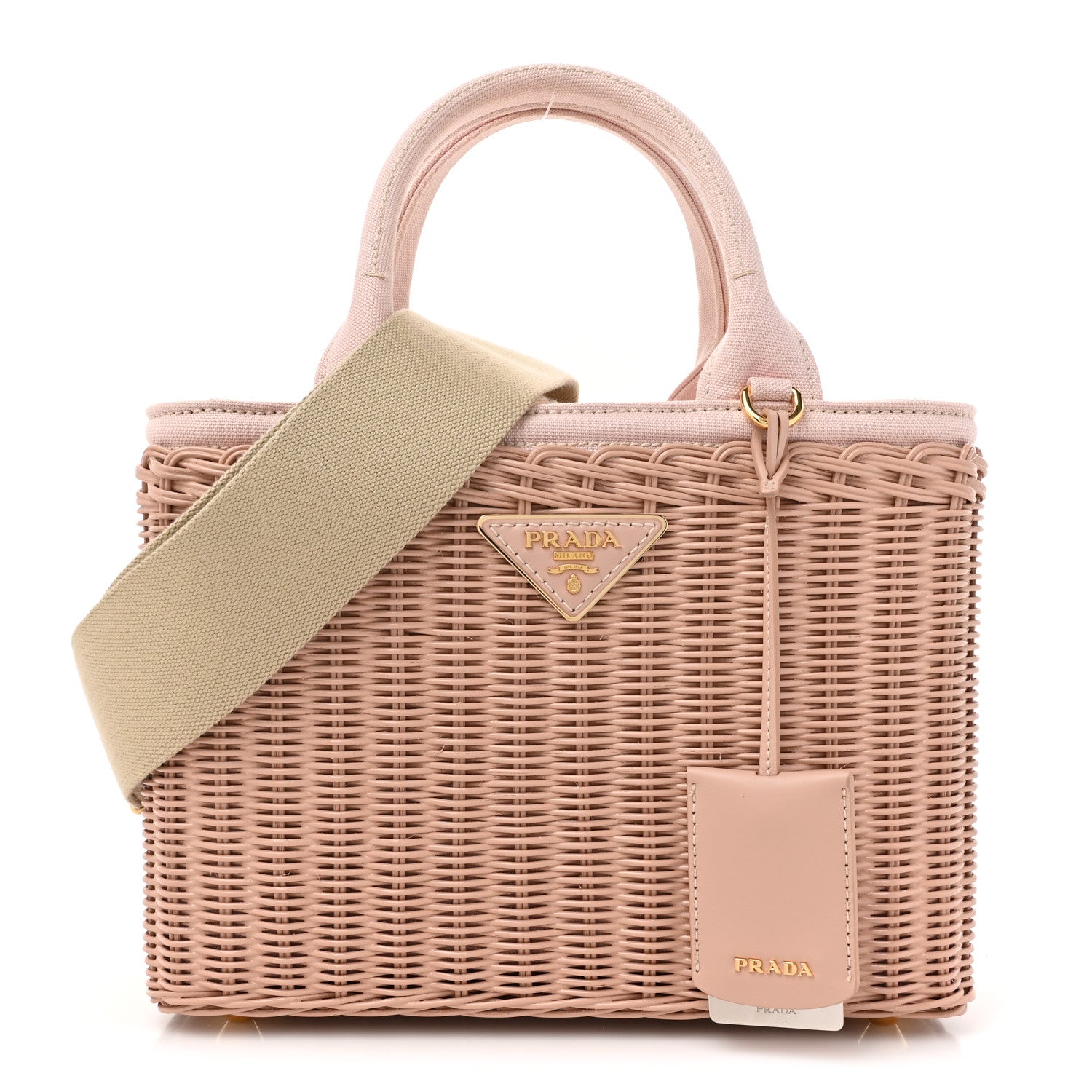 Prada Midollino Canapa Tote Pesca 1 of 9