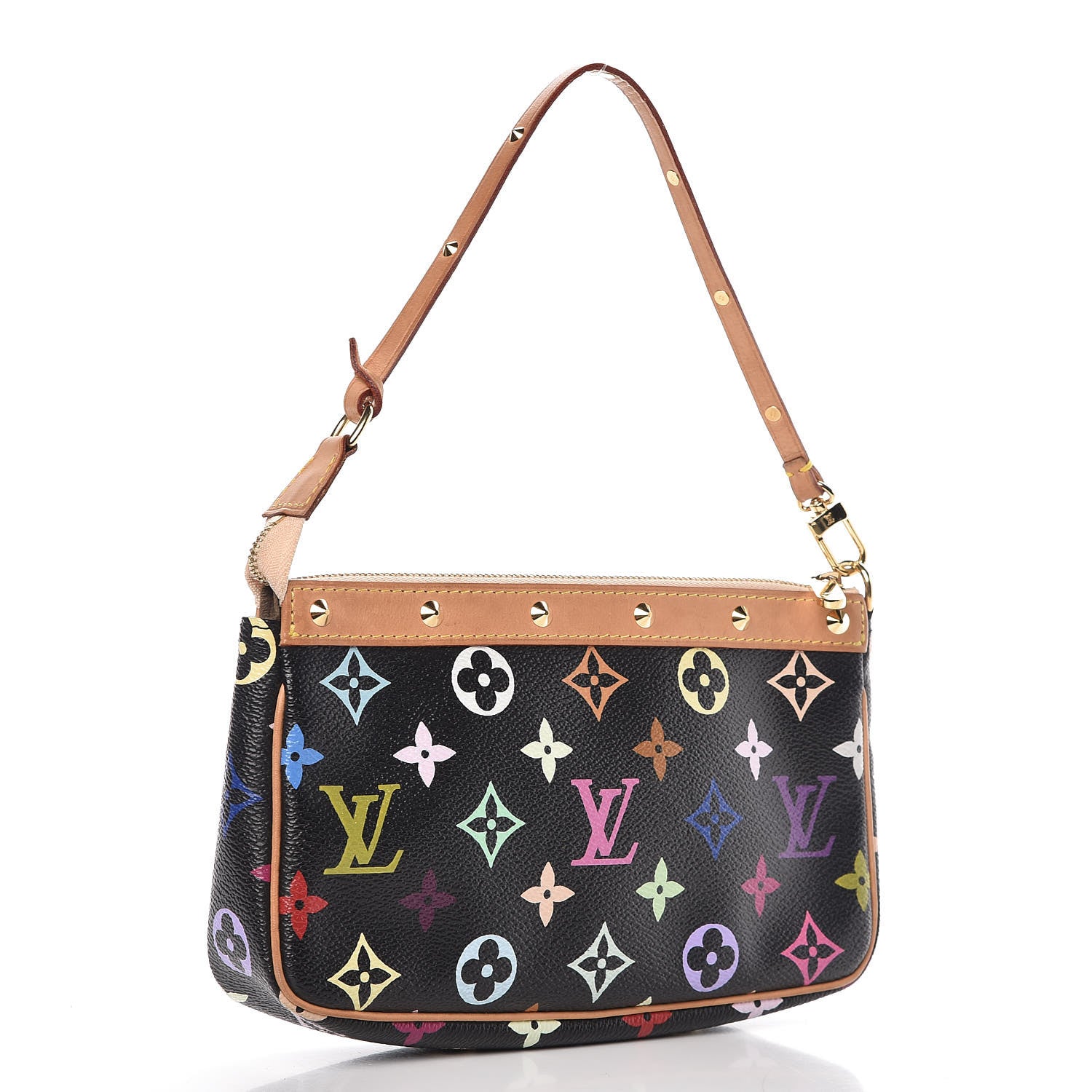Louis Vuitton Monogram Multicolor Pochette Accessories Black 3 of 7