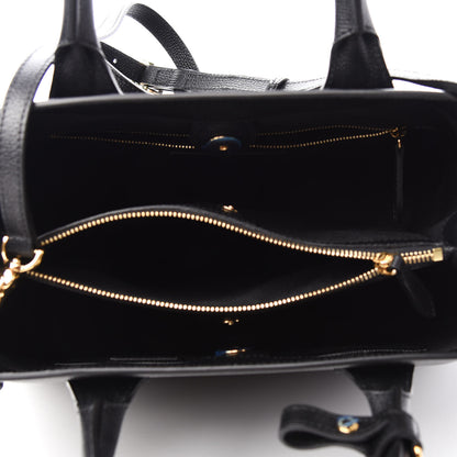 Burberry Grainy Calfskin House Check Medium Banner Tote Black 5 of 11