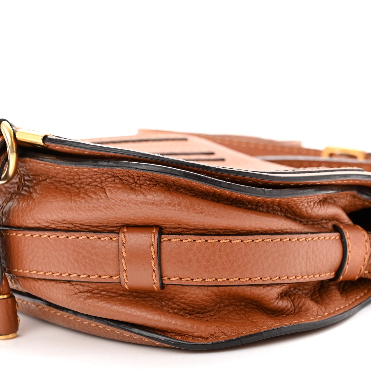 Calfskin Mini Marcie Round Crossbody Bag Tan