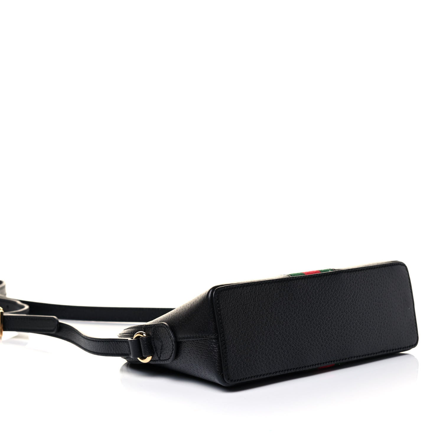 Gucci Calfskin GG Web Small Ophidia Dome Shoulder Bag Black 3 of 4