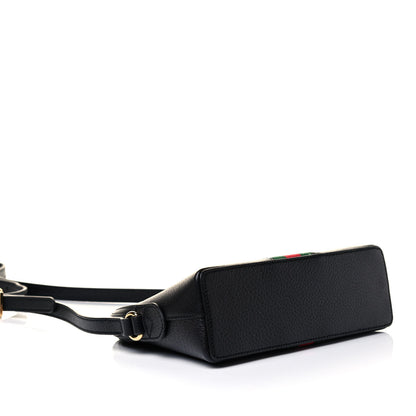 Gucci Calfskin GG Web Small Ophidia Dome Shoulder Bag Black 3 of 4