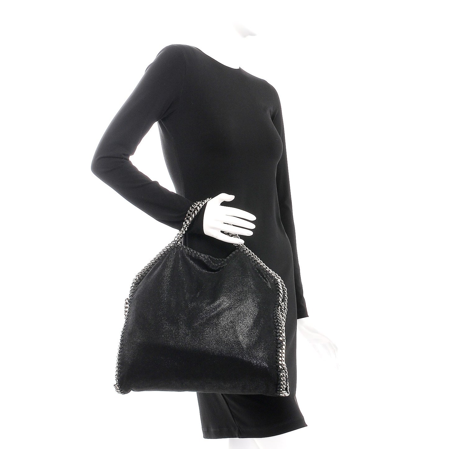 Shaggy Deer Falabella Fold Over Tote Black