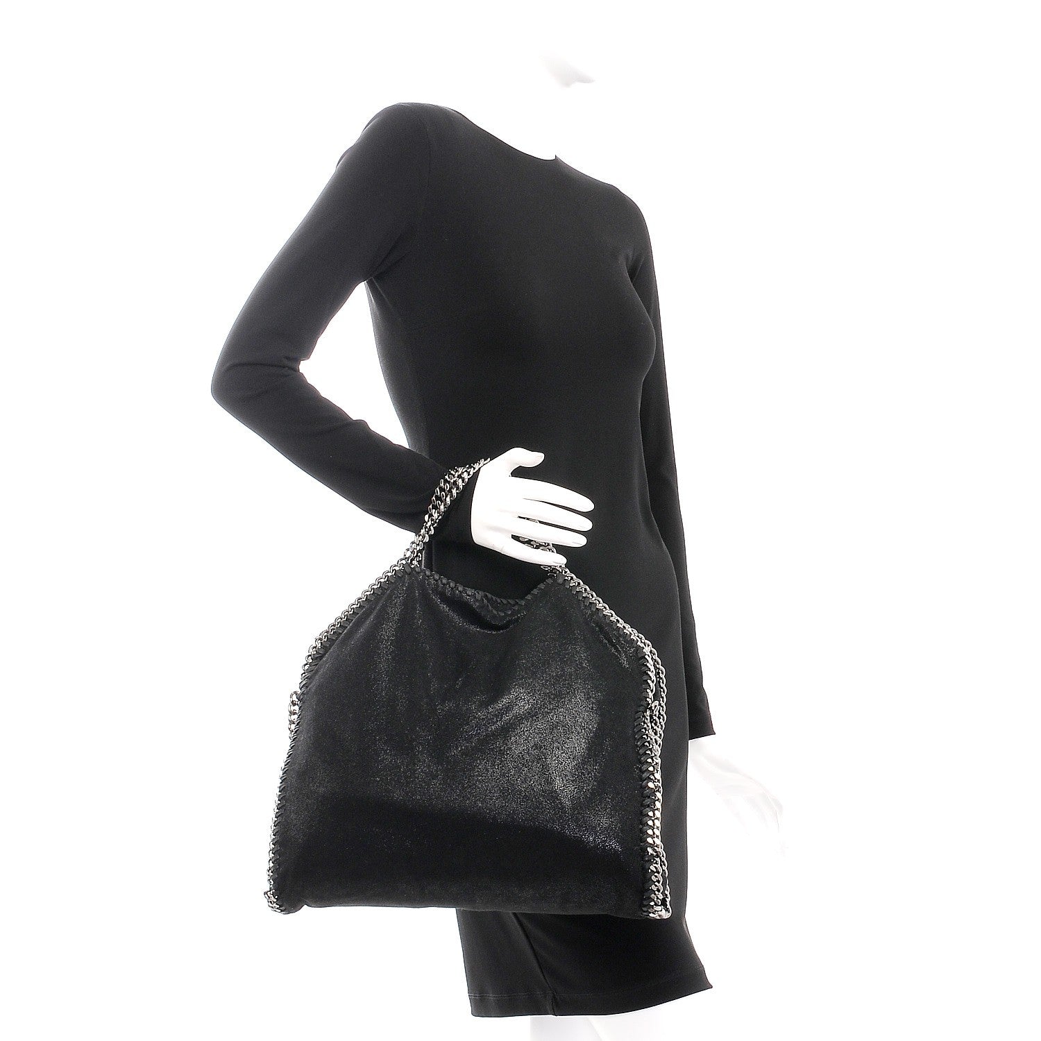 Stella McCartney Shaggy Deer Falabella Fold Over Tote Black 2 of 11