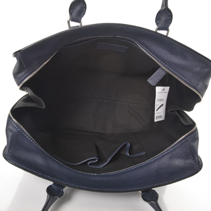 Alexander McQueen Pebbled Calfskin Large Skull Padlock Zip Around Tote Navy 5 of 7