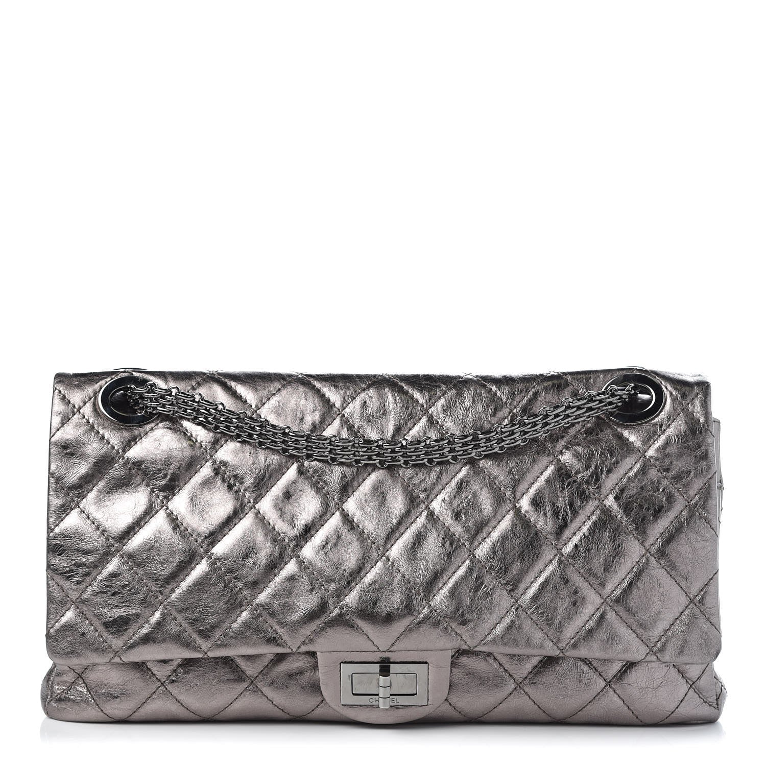 Chanel Metallic Aged Calfskin Quilted 2.55 Reissue 228 Flap Silver 1 of 7