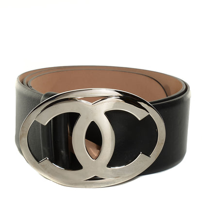 Chanel Calfskin CC Logo Belt 80 32 Black 1 of 6