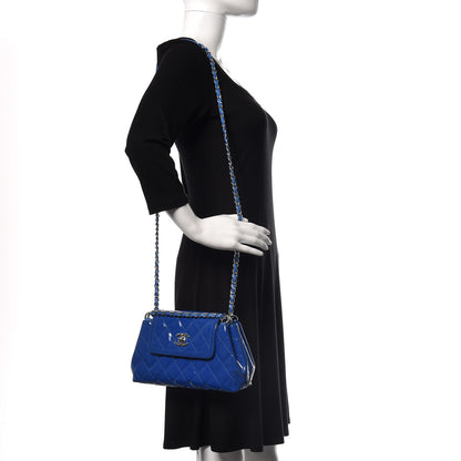 Chanel Patent Quilted Medium Coco Shine Accordion Flap Blue 2 of 12