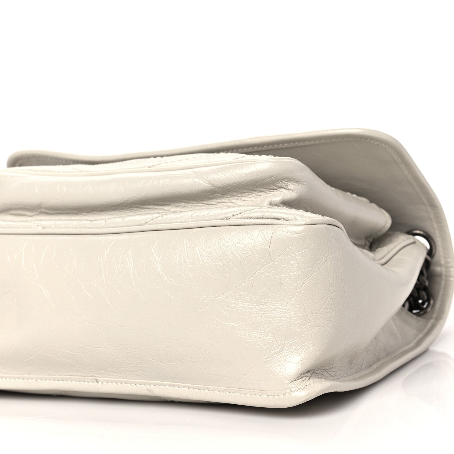 Saint Laurent Crinkled Calfskin Matelasse Monogram Medium Niki Chain Satchel Ivory 8 of 8
