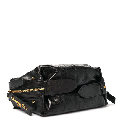 Christian Dior Crinkled Calfskin Macrocannage Medium D-Journey Bag Black 4 of 10