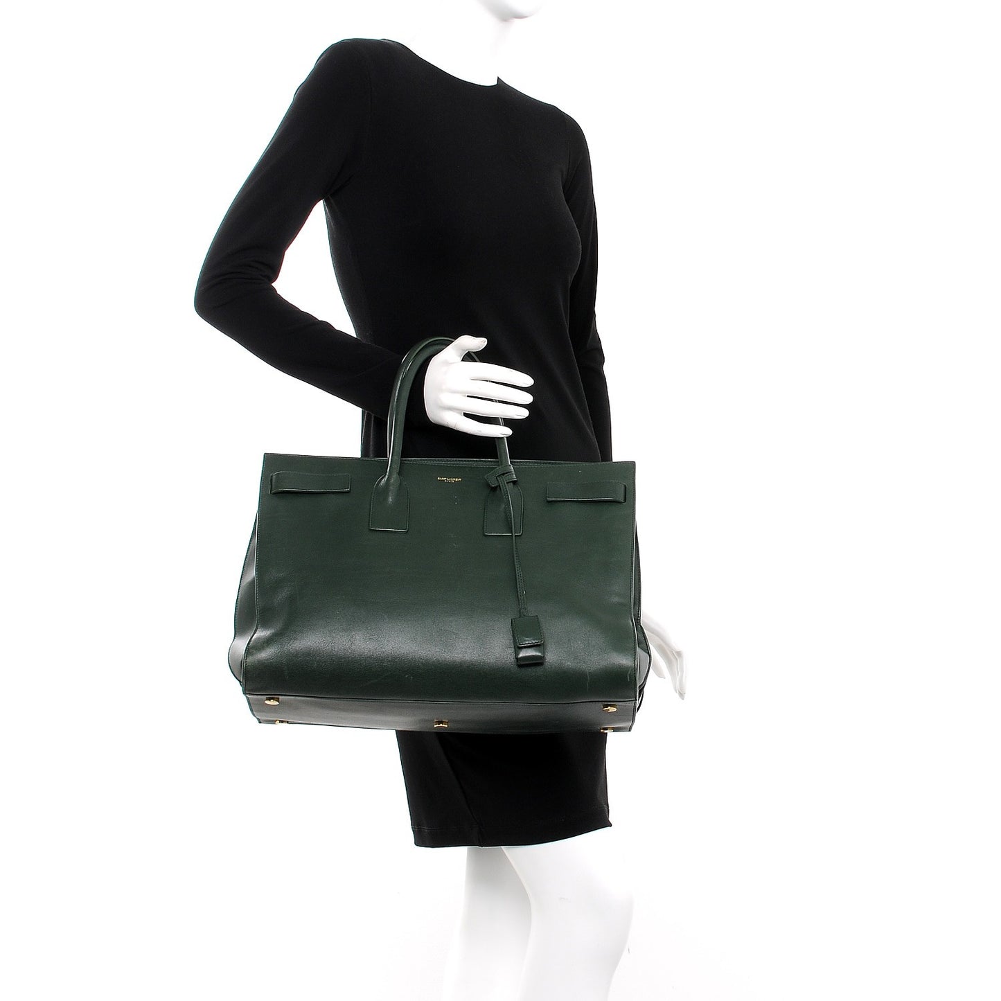 Calfskin Large Sac de Jour Carryall Dark Green