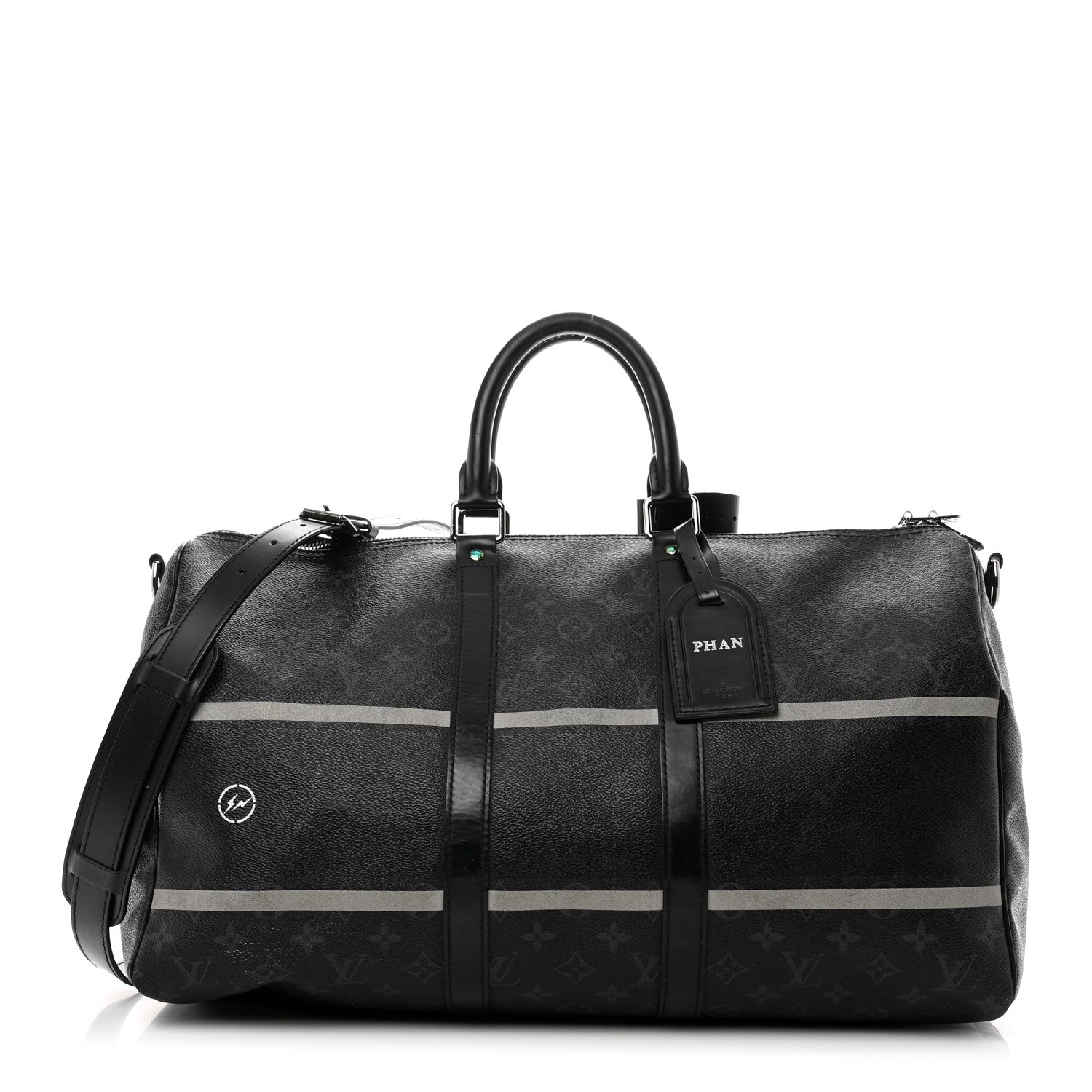 Louis Vuitton X FUJIWARA Monogram Eclipse Flash Fragment Keepall Bandouliere 45 1 of 14