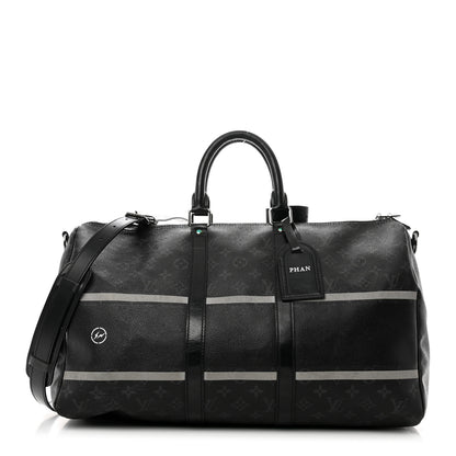 Louis Vuitton X FUJIWARA Monogram Eclipse Flash Fragment Keepall Bandouliere 45 1 of 14